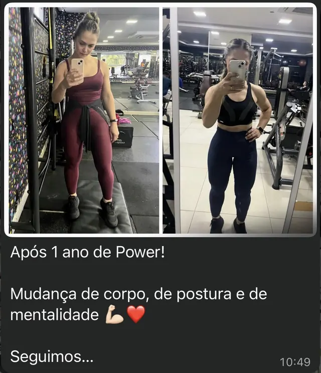 Aluna após 1 ano de Power: mudança de corpo, postura e mentalidade