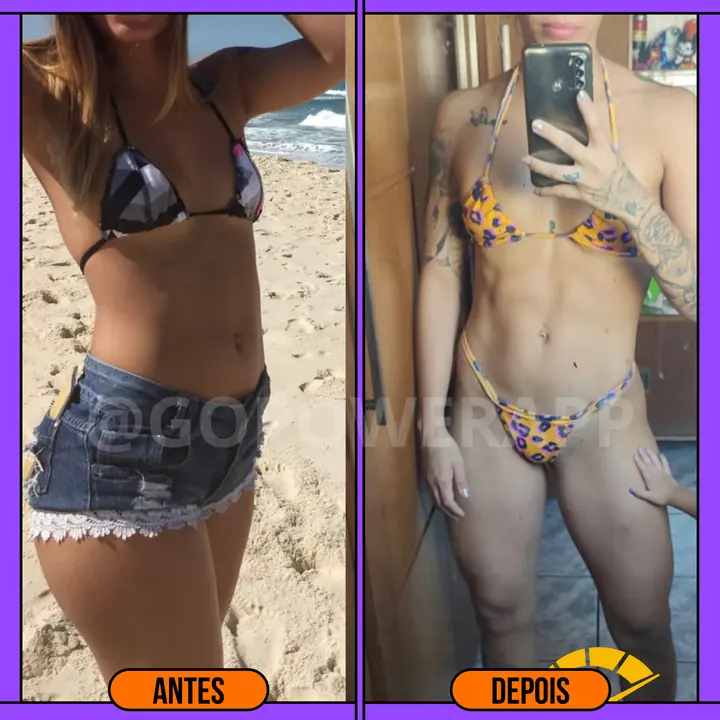 Antes e depois de aluna Power